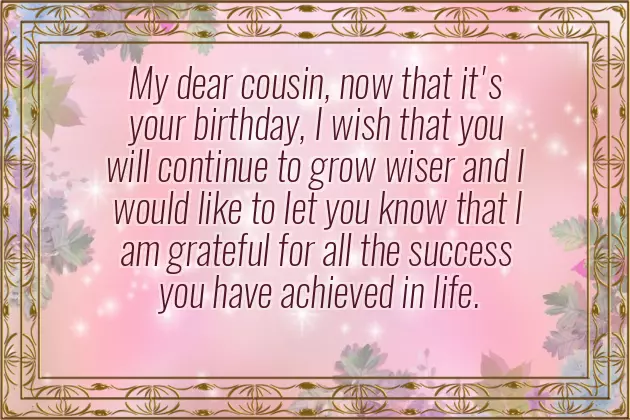 Birthday For Cousin Brother