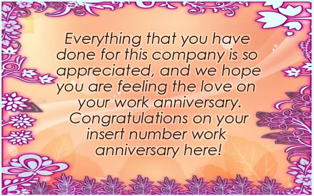 Congratulations Work Anniversary Wishes