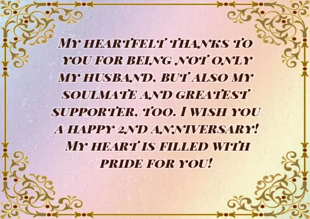 Second Year Wedding Anniversary Wishes Second Year Wedding Anniversary Wishes