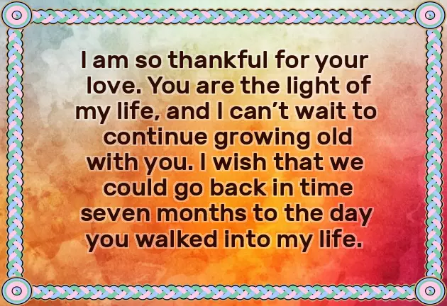 7Th Month Anniversary Wishes