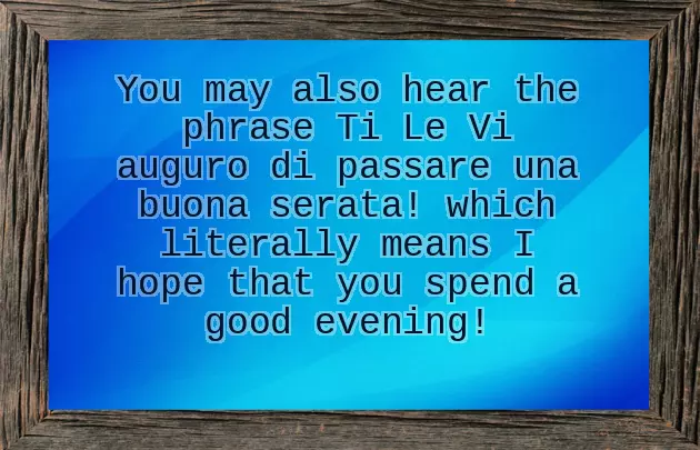 Good Evening Meaning