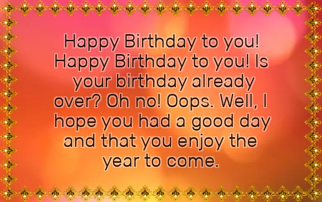 Birthday Belated Wishes