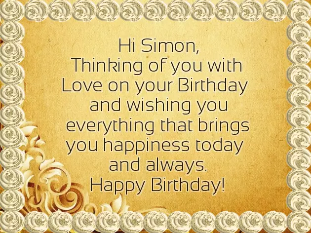 Happy Birthday To Simon