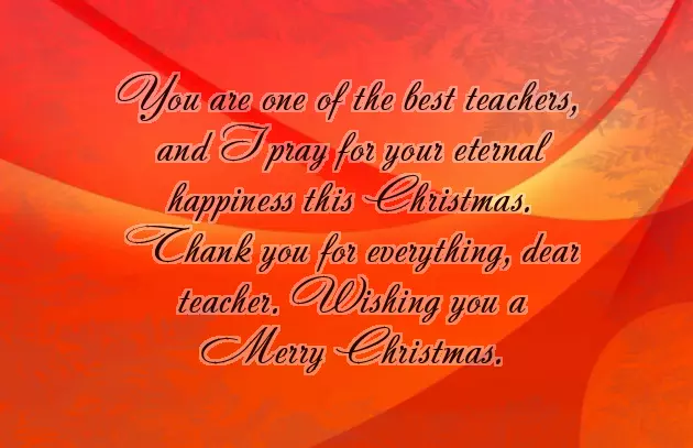Teacher Christmas Wishes