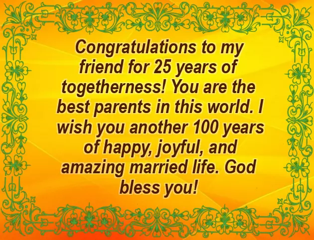 25Th Anniversary Wishes For Friends 25Th Anniversary Wishes For Friends