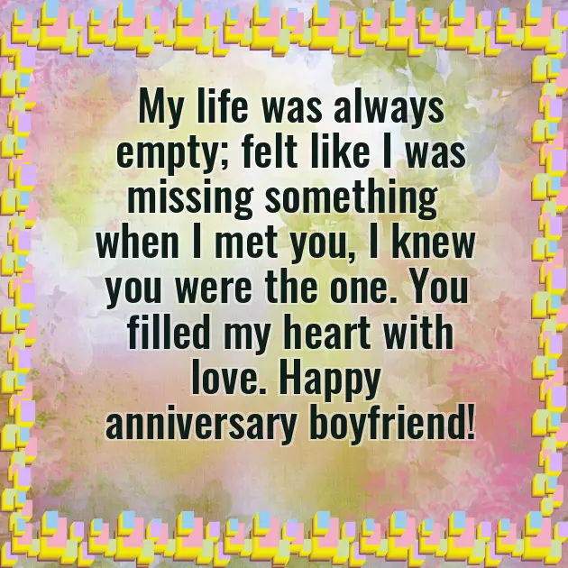 Message For Boyfriend 1 Year Anniversary