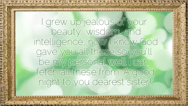 Good Night Wishes Sister