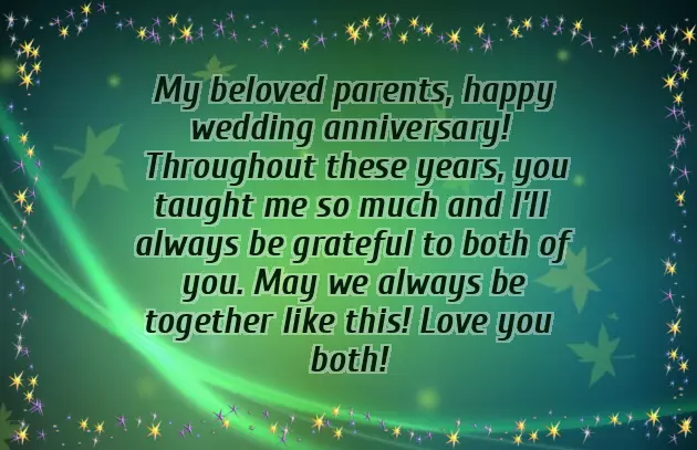 Wedding Anniversary For Parents Wishes