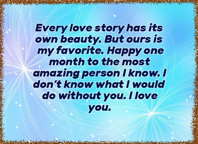 First Month Anniversary Status