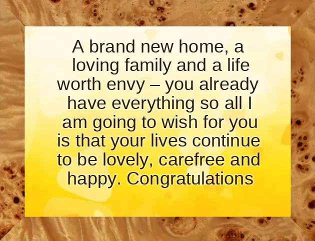 New Home Opening Wishes