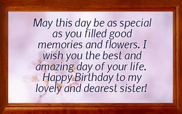 Best Short Birthday Wishes For Sister