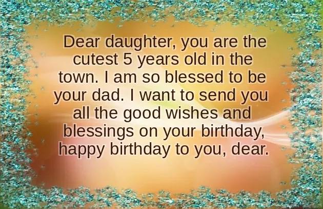 Birthday Wishes For A 5 Year Old Daughter