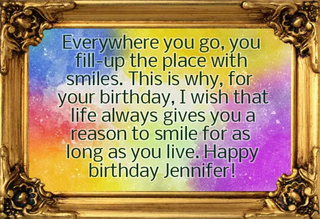 Happy Birthday To You Jennifer