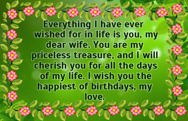 Short And Sweet Birthday Wishes For Wife