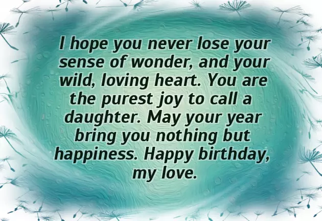 Sweet Daughter Birthday Wishes