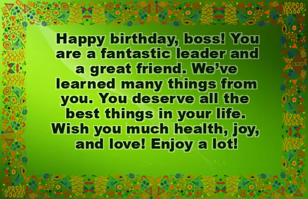 Happy Birthday Message To A Boss