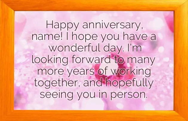 Work Anniversary Message