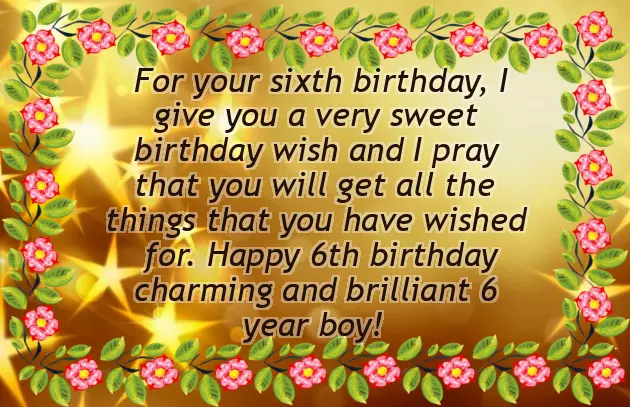 Happy Birthday Boy 6 Years