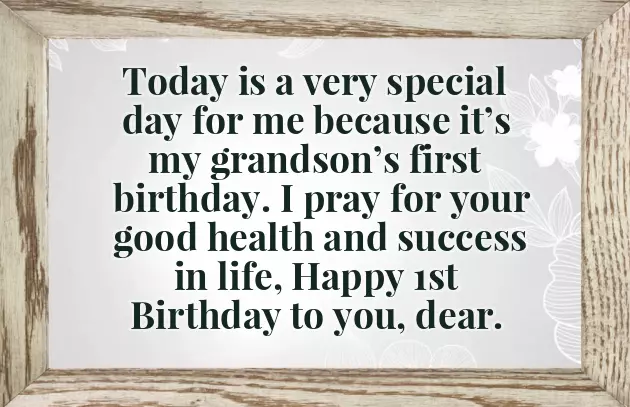 First Birthday Wish For Grandson