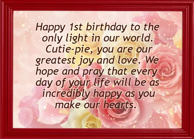 Happy Birthday Wishes For One Year Old Baby Girl