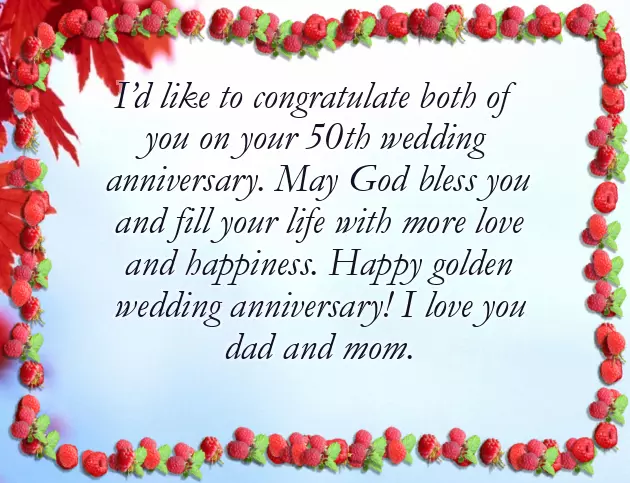 50 Years Wedding Anniversary Wishes For Parents