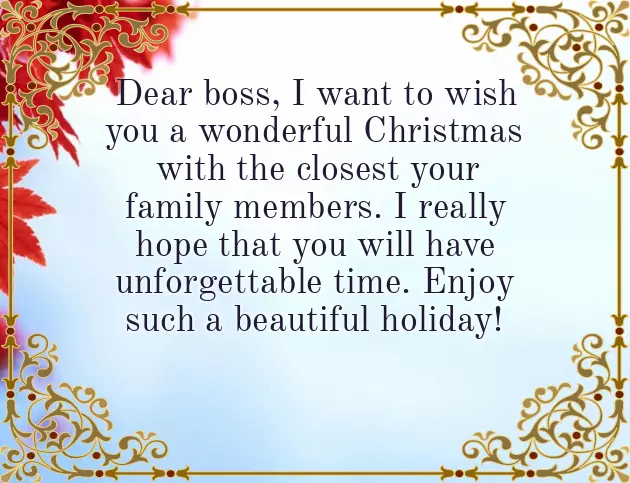 Christmas Messages For Boss