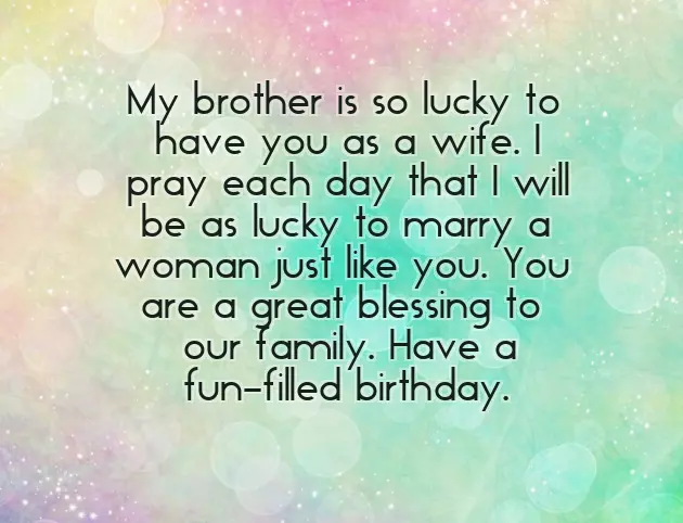 Happy Birthday Wishes Brother Wife