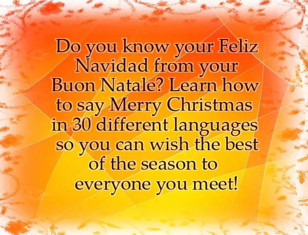 Merry Christmas In Various Languages Merry Christmas In Various Languages