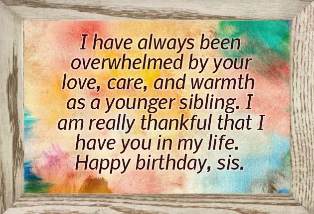 Happy Birthday Note To Sister