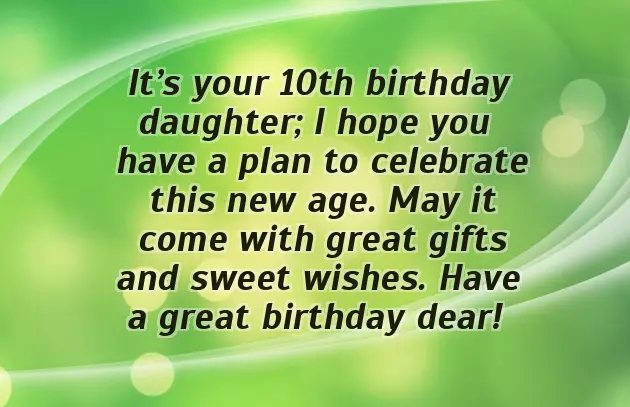 Birthday Wishes For 10 Years Old Girl