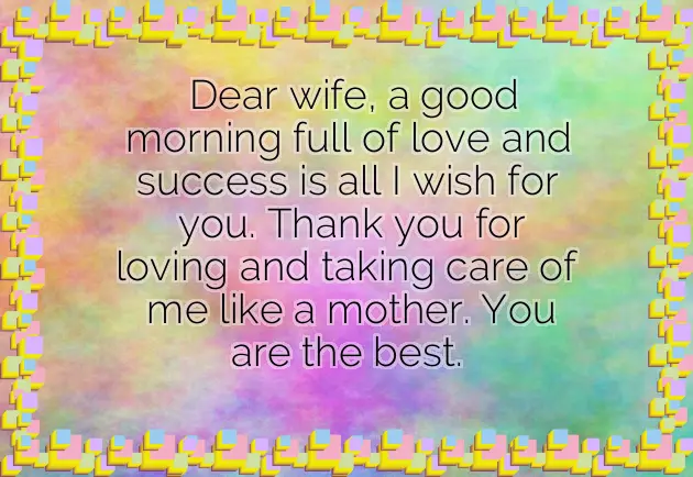Morning Message To Your Wife
