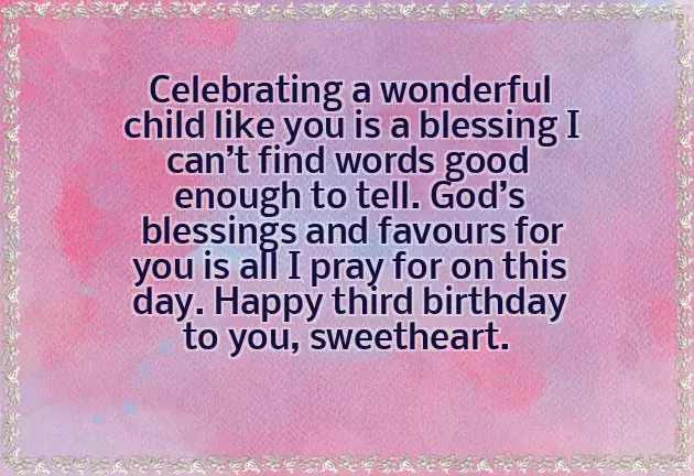 Happy Birthday Quotes For 3 Year Old Daughter