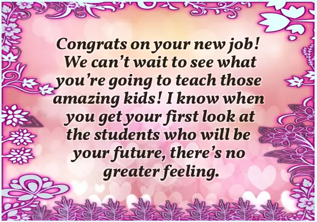 Congratulations New Teacher Job