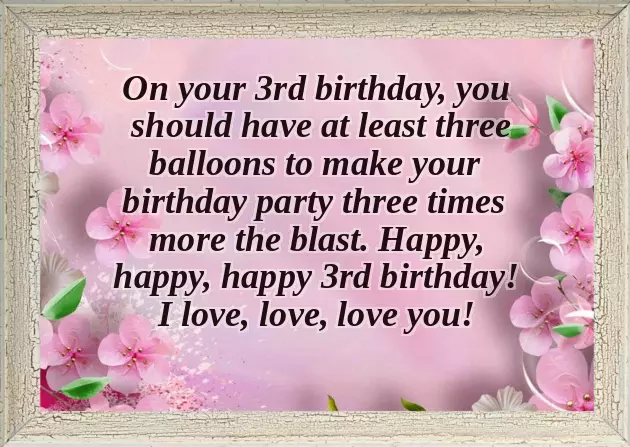 Birthday Wishes For Three Year Old Baby Girl Birthday Wishes For Three Year Old Baby Girl