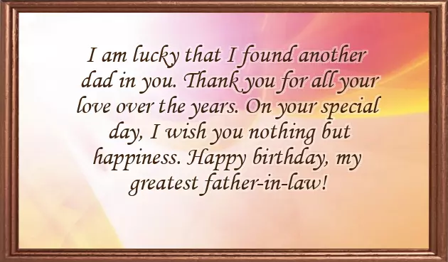 Birthday Greetings To My Father In Law