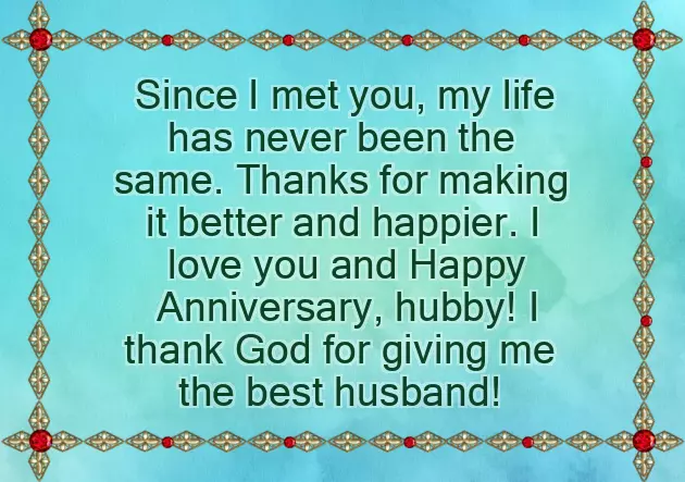 Hubby First Wedding Anniversary Wishes For Husband