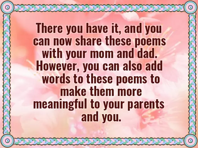 Poem For Mom And Dad