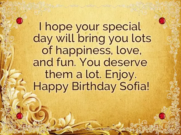 Happy Birthday To Sofia