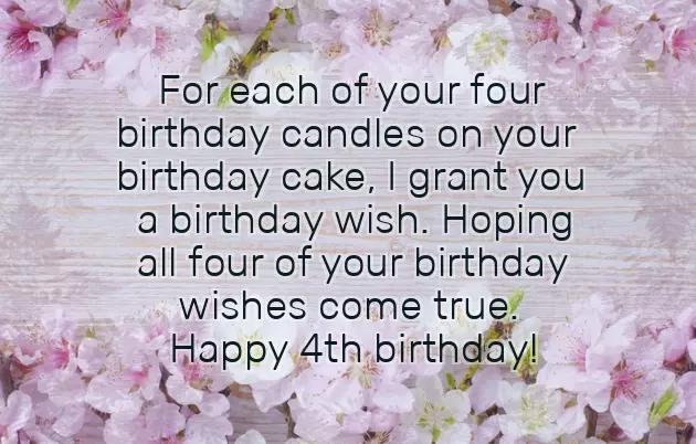 Birthday Wishes For Four Year Old Daughter