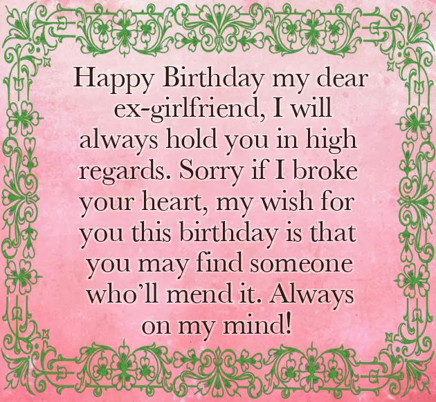 Short Birthday Wishes For Ex Girlfriend Short Birthday Wishes For Ex Girlfriend