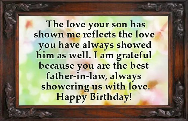 Father In Law Birthday Wishes From Daughter In Law