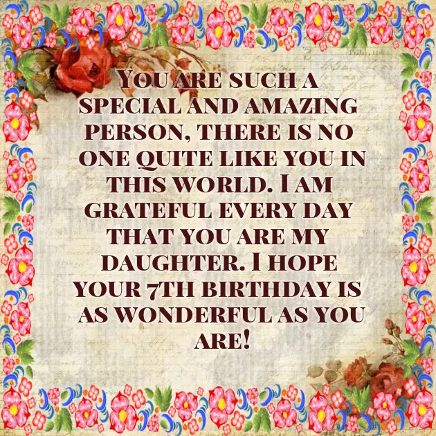Happy 7Th Birthday My Daughter
