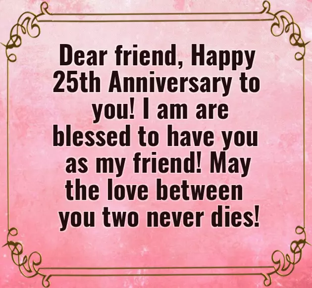 Congratulations On Your Silver Jubilee