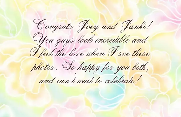 Congratulations To You Both On Your Wedding