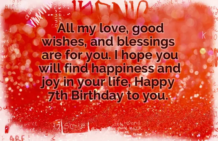 Birthday Greetings For 7 Years Old