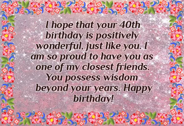 Happy 40Th Birthday Female Friend