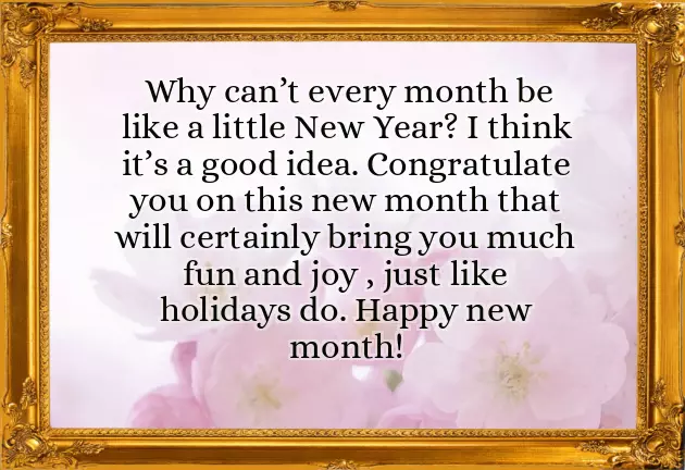 Sweet New Month Message Sweet New Month Message