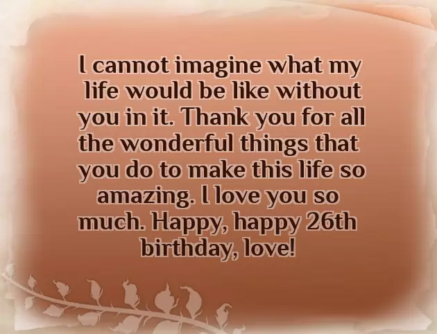 26Th Birthday Wishes For Boyfriend