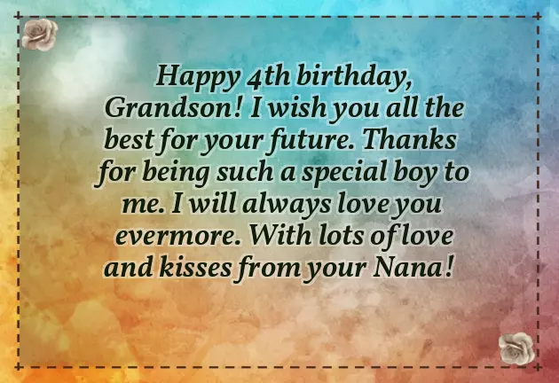 4 Year Old Grandson Birthday Wishes