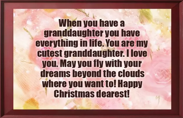 Merry Christmas Wishes For Granddaughter